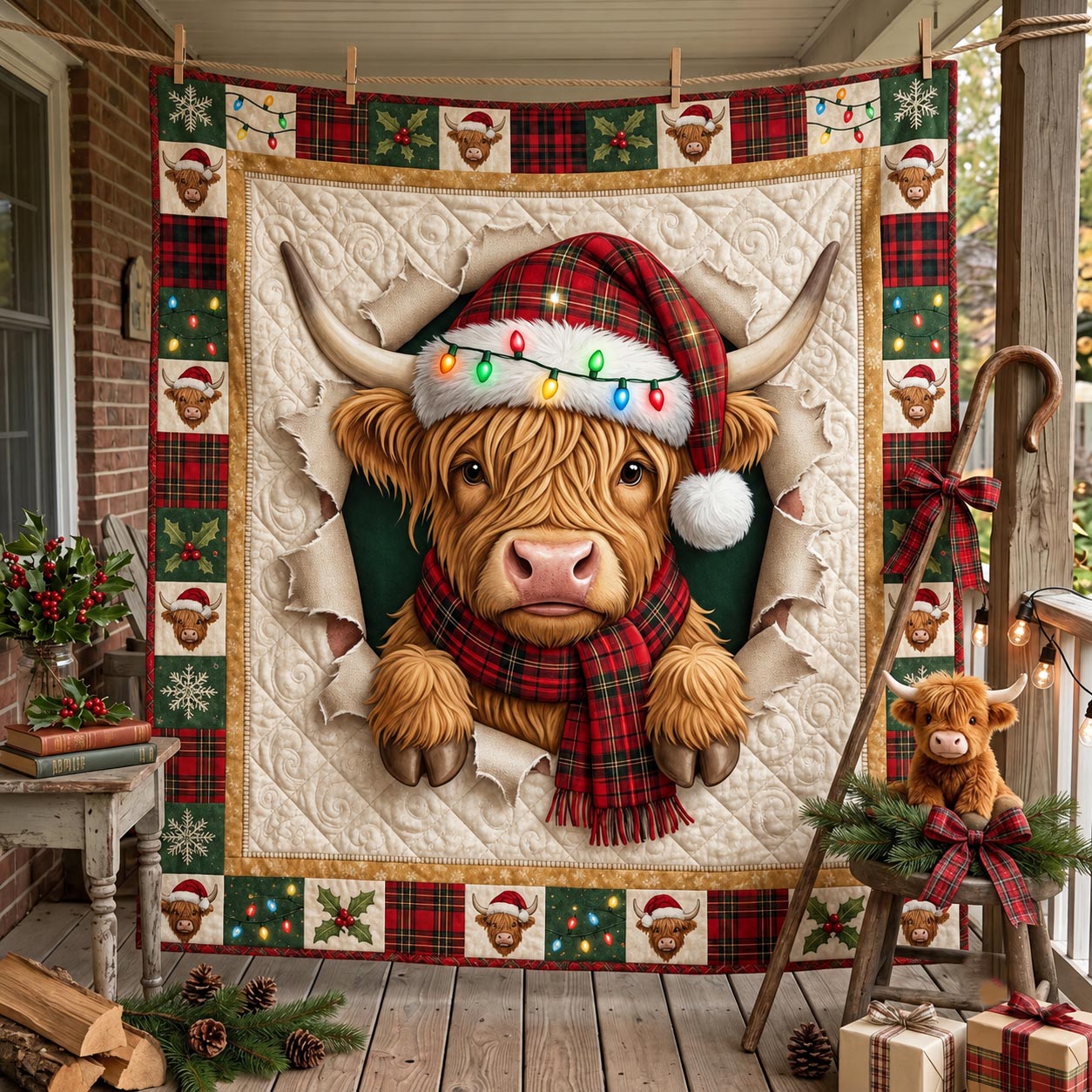 Highland Cow Quilted Blanket GFTONMU2269