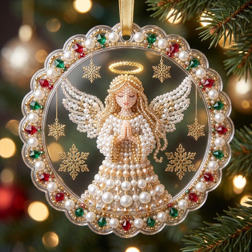 Sparkle Angel Christmas Mica Ornament GFTONMU2277