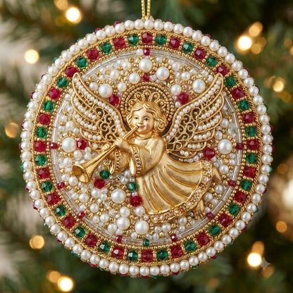 Sparkle Angel Christmas Mica Ornament