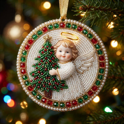 Sparkle Angel Christmas Mica Ornament