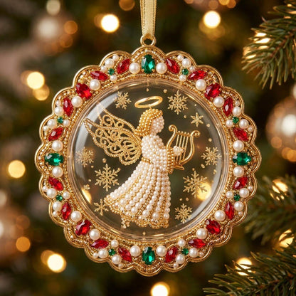 Sparkle Angel Christmas Mica Ornament
