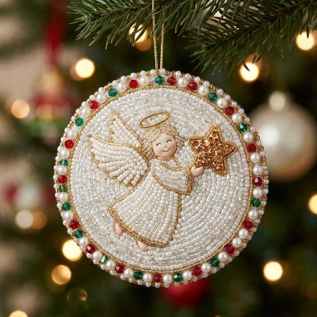 Sparkle Angel Christmas Mica Ornament