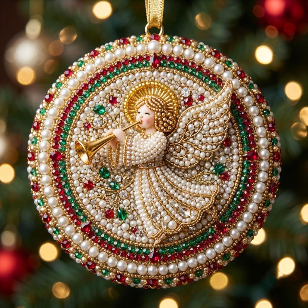 Sparkle Angel Christmas Mica Ornament