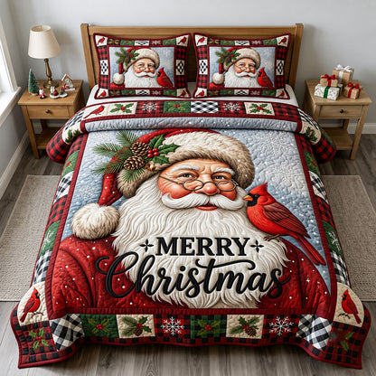 Santa Claus 3-Piece Quilted Bedding Set GFTONMU2298