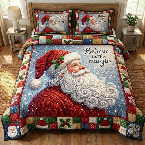 Santa Claus 3-Piece Quilted Bedding Set GFTONMU2299
