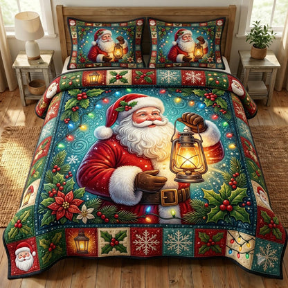 Santa Claus 3-Piece Quilted Bedding Set GFTONMU2301