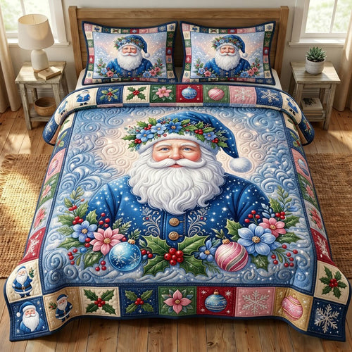 Santa Claus 3-Piece Quilted Bedding Set GFTONMU2302