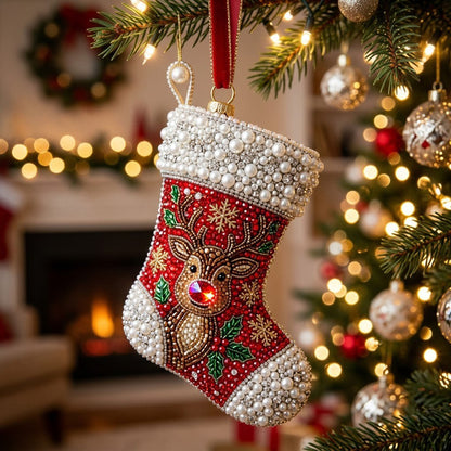 Christmas Stocking Christmas Mica Ornament