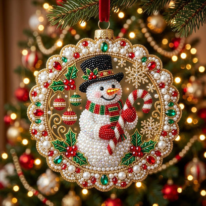 Christmas Snowman Christmas Mica Ornament