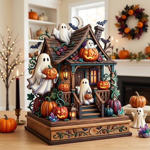 Haunted Halloween Wooden Block 3-Layers GFTONMU2337