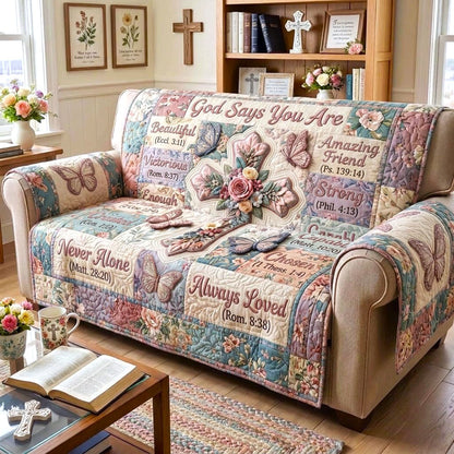 Floral Bible Quilted Sofa Cover GFTONMU2380