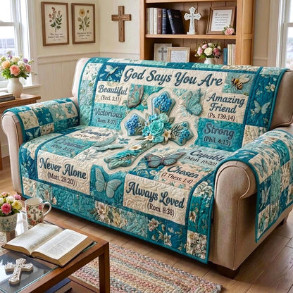 Floral Bible Quilted Sofa Cover GFTONMU2381