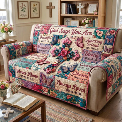 Floral Bible Quilted Sofa Cover GFTONMU2386