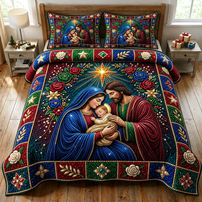 Nativity Scene 3-Piece Quilted Bedding Set GFTONMU2427