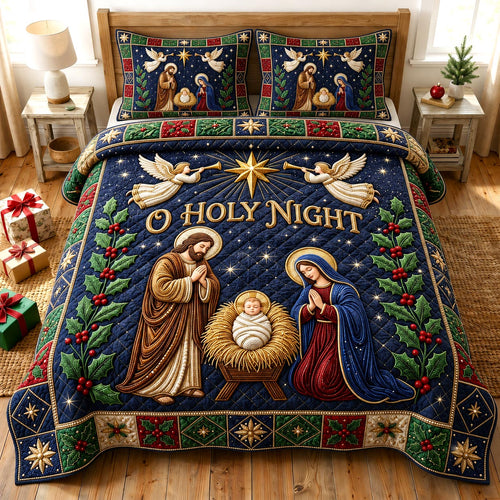 Nativity Scene 3-Piece Quilted Bedding Set GFTONMU2438