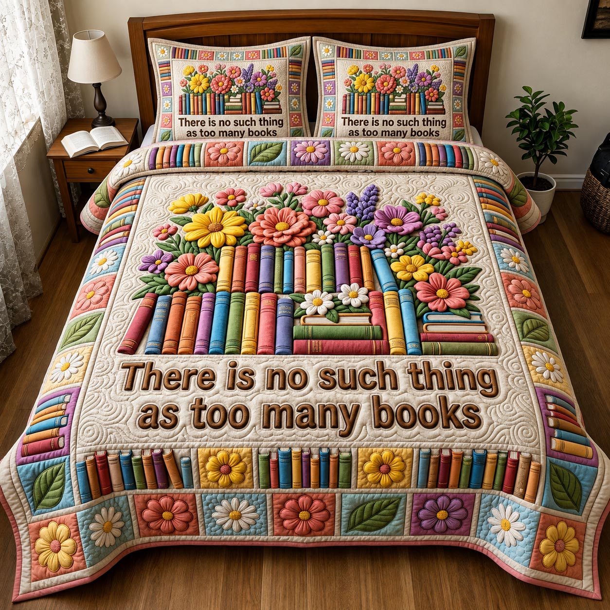 Book Lover 3-Piece Quilted Bedding Set GFTONMU2446