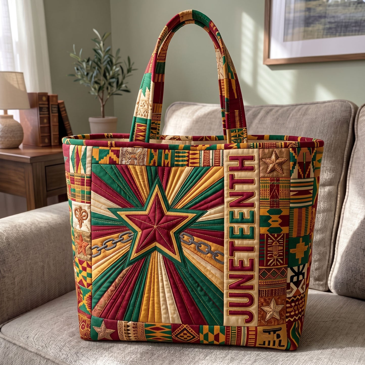 Juneteenth Pride Quilted Tote Bag GFTONMU246
