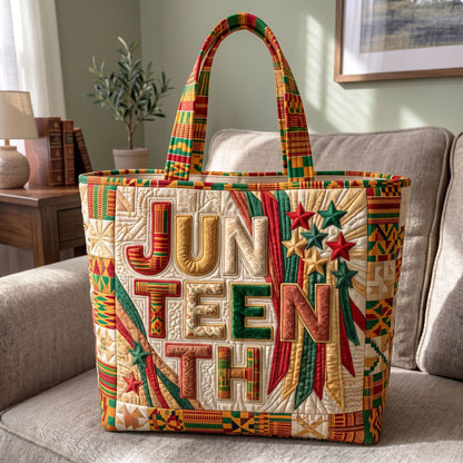 Juneteenth Pride Quilted Tote Bag GFTONMU247