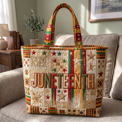 Juneteenth Pride Quilted Tote Bag GFTONMU248