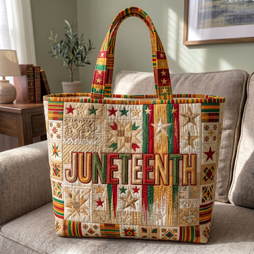 Juneteenth Pride Quilted Tote Bag GFTONMU248