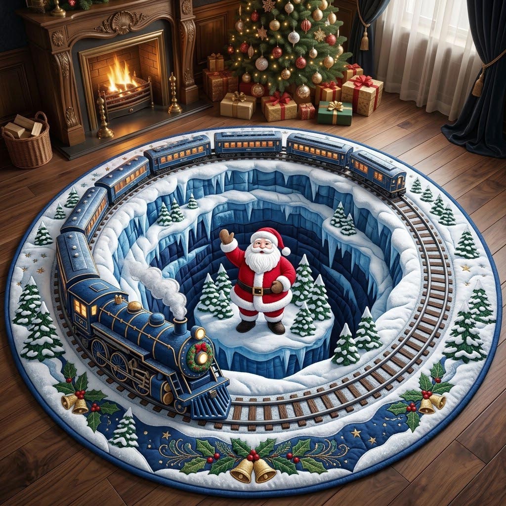 Santa Claus Quilted Round Mat GFTONMU2487