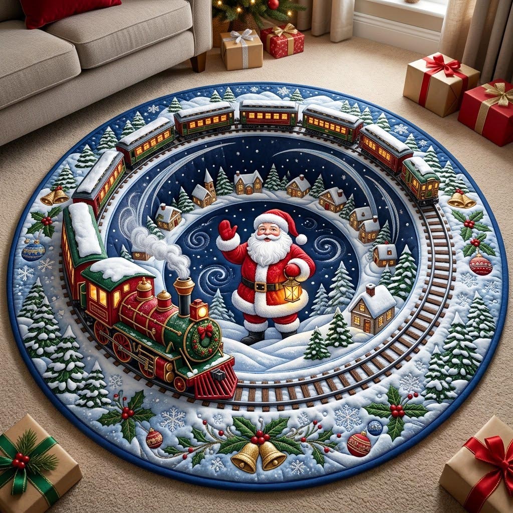 Santa Claus Quilted Round Mat GFTONMU2488
