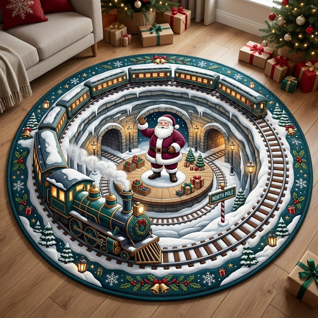 Santa Claus Quilted Round Mat GFTONMU2490