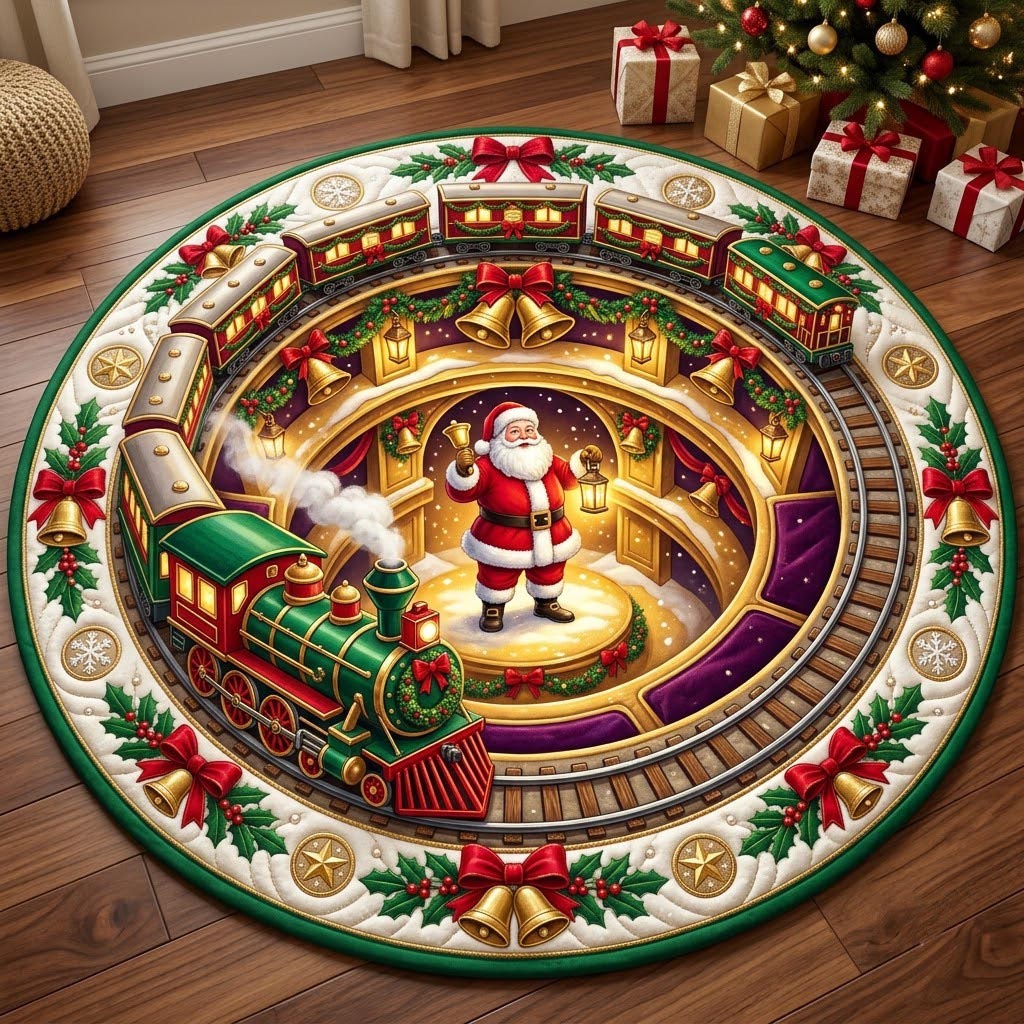 Santa Claus Quilted Round Mat GFTONMU2493