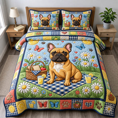 French Bulldog 3-Piece Quilted Bedding Set GFTONMU2495