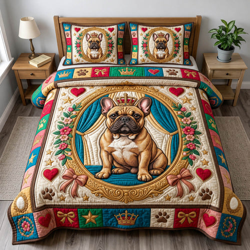 French Bulldog 3-Piece Quilted Bedding Set GFTONMU2499