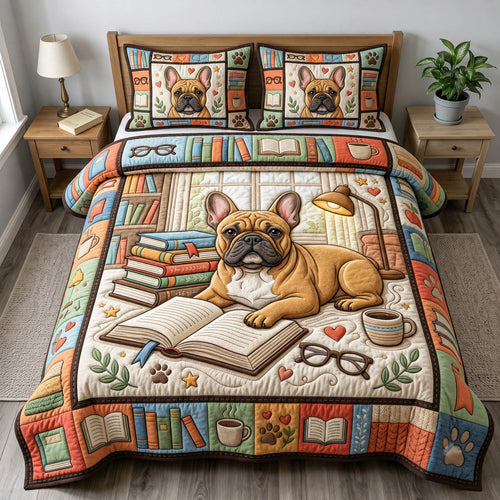 French Bulldog 3-Piece Quilted Bedding Set GFTONMU2500