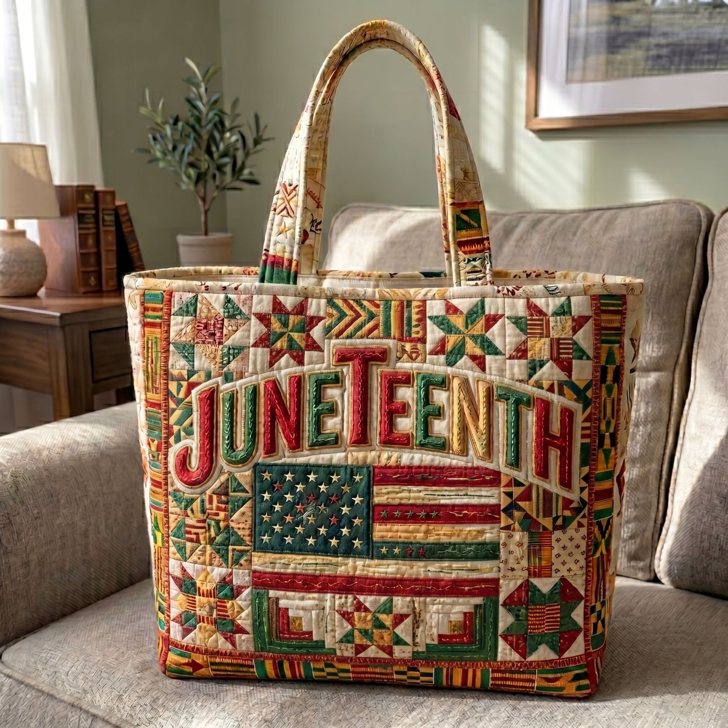 Juneteenth Pride Quilted Tote Bag GFTONMU251