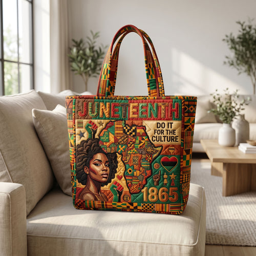 Juneteenth Pride Quilted Tote Bag GFTONMU255
