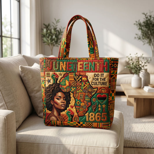 Juneteenth Pride Quilted Tote Bag GFTONMU255