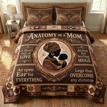 Melanin Queen 3-Piece Quilted Bedding Set GFTONMU264