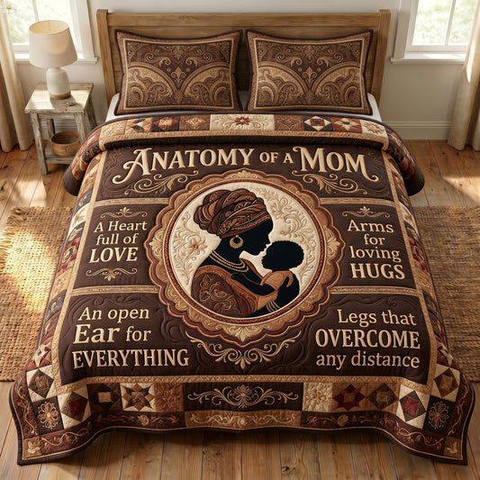 Melanin Queen 3-Quilted Bedding Set GFTONMU264