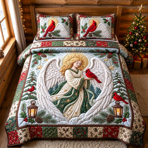 Christmas Angel 3-Piece Quilted Bedding Set GFTONMU2642
