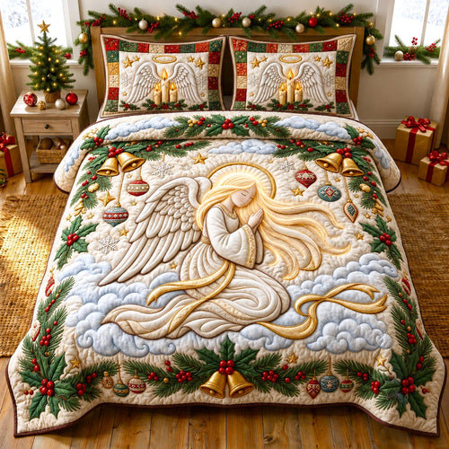 Christmas Angel 3-Piece Quilted Bedding Set GFTONMU2643