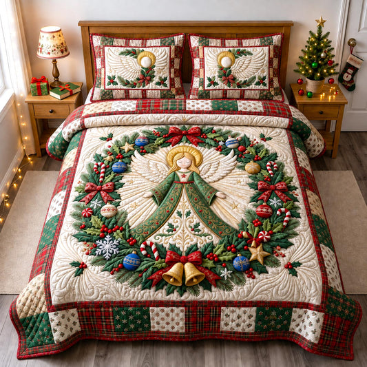 Christmas Angel 3-Piece Quilted Bedding Set GFTONMU2644