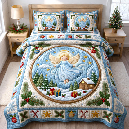 Christmas Angel 3-Piece Quilted Bedding Set GFTONMU2645