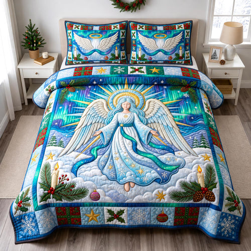 Christmas Angel 3-Piece Quilted Bedding Set GFTONMU2646