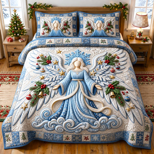 Christmas Angel 3-Piece Quilted Bedding Set GFTONMU2647