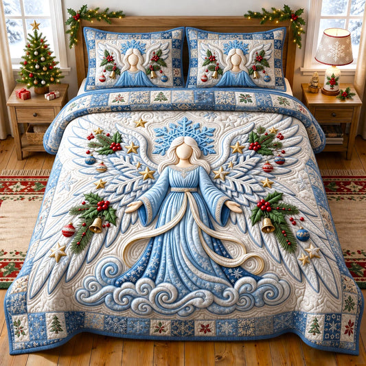 Christmas Angel 3-Piece Quilted Bedding Set GFTONMU2647