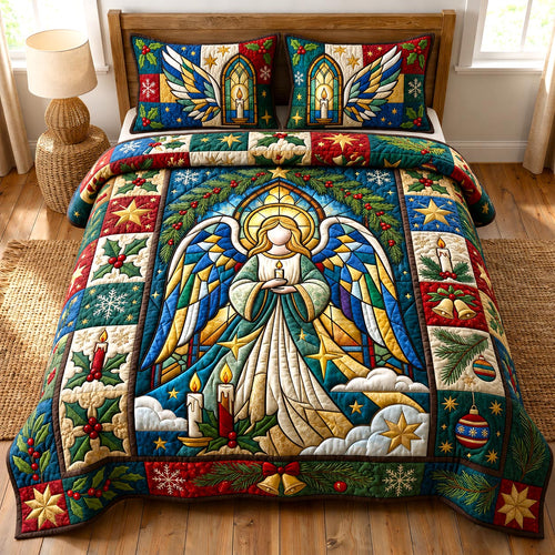 Christmas Angel 3-Piece Quilted Bedding Set GFTONMU2648