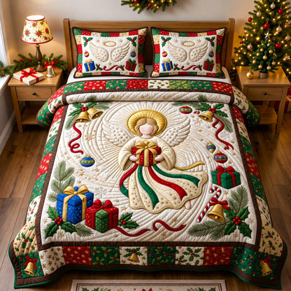 Christmas Angel 3-Piece Quilted Bedding Set GFTONMU2650