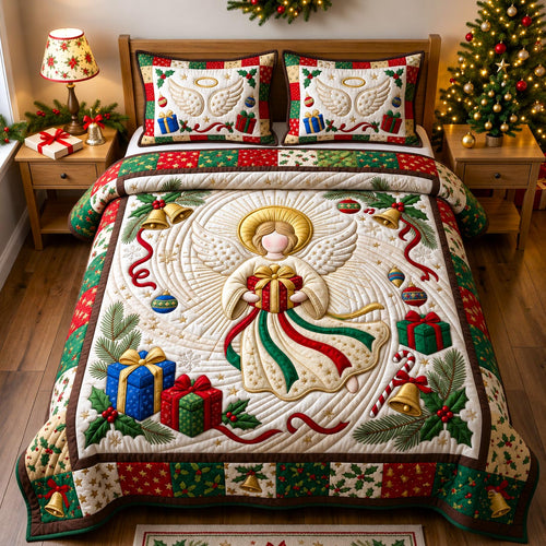Christmas Angel 3-Piece Quilted Bedding Set GFTONMU2650