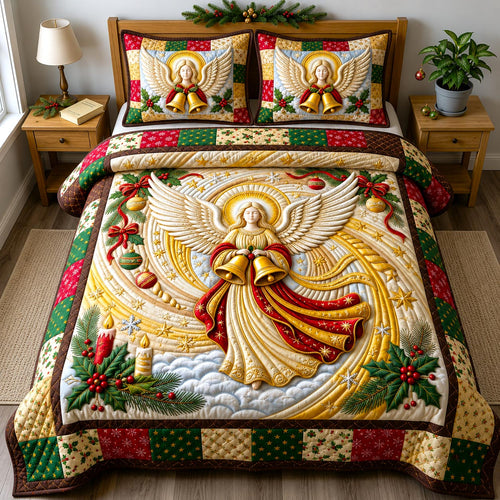Christmas Angel 3-Piece Quilted Bedding Set GFTONMU2652