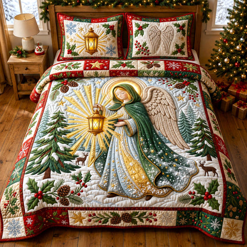 Christmas Angel 3-Piece Quilted Bedding Set GFTONMU2653