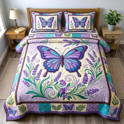 Butterfly Garden 3-Piece Quilted Bedding Set GFTONMU2678