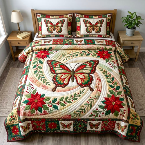 Butterfly Garden 3-Piece Quilted Bedding Set GFTONMU2682